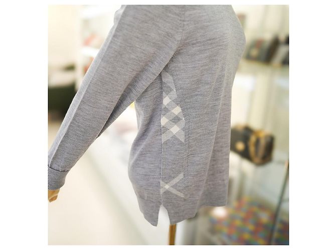 Burberry Damenpullover aus mittelgrauer Wolle Meigan Mehrfarben - Ansicht 6