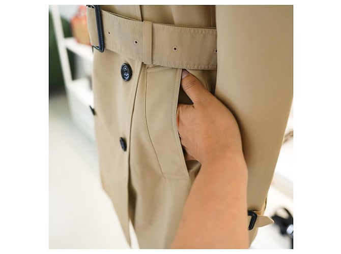Burberry Abrigo corto de cuadros para mujer en miel Castaño - vista 13
