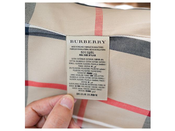 Burberry Abrigo corto de cuadros para mujer en miel Castaño - vista 14