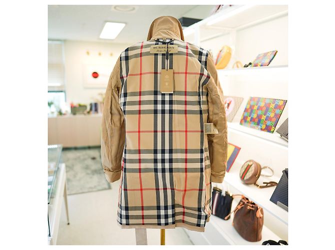 Burberry Abrigo corto de cuadros para mujer en miel Castaño - vista 18