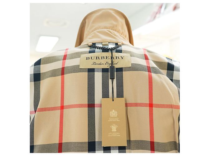 Burberry Abrigo corto de cuadros para mujer en miel Castaño - vista 19