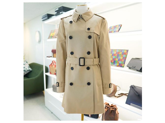 Burberry Abrigo corto de cuadros para mujer en miel Castaño - vista 3