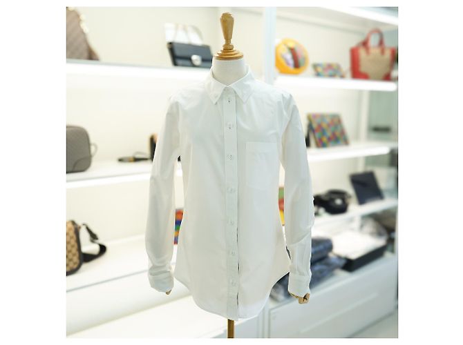 Burberry Camisa de manga larga de algodón blanco a cuadros de lujo - vista 10