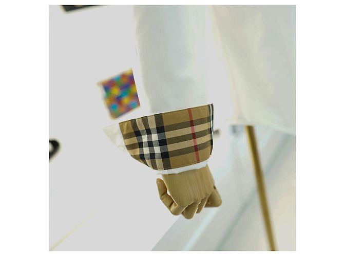 Burberry Camisa de manga larga de algodón blanco a cuadros de lujo - vista 12