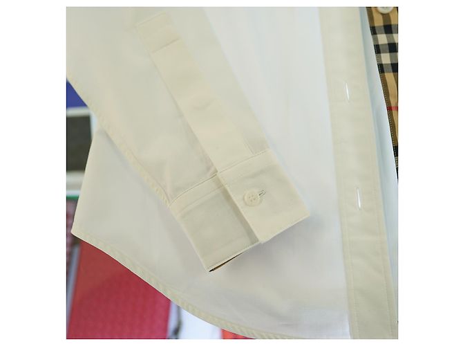 Burberry Camisa de manga larga de algodón blanco a cuadros de lujo - vista 22