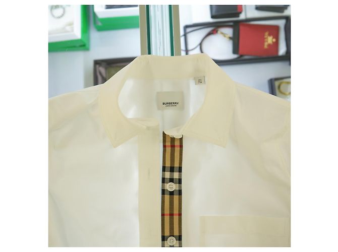 Burberry Camisa de manga larga de algodón blanco a cuadros de lujo - vista 23