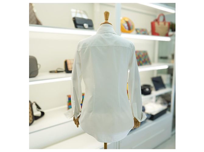 Burberry Camisa de manga larga de algodón blanco a cuadros de lujo - vista 6