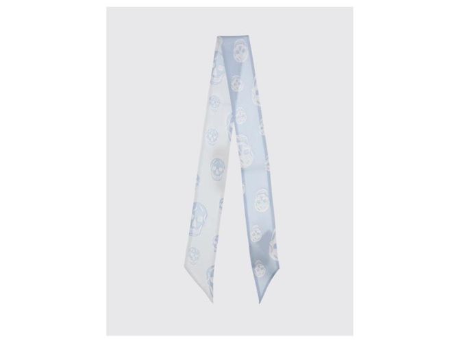 Alexander Mcqueen Ribbon Skull Schal Blau - Ansicht 4