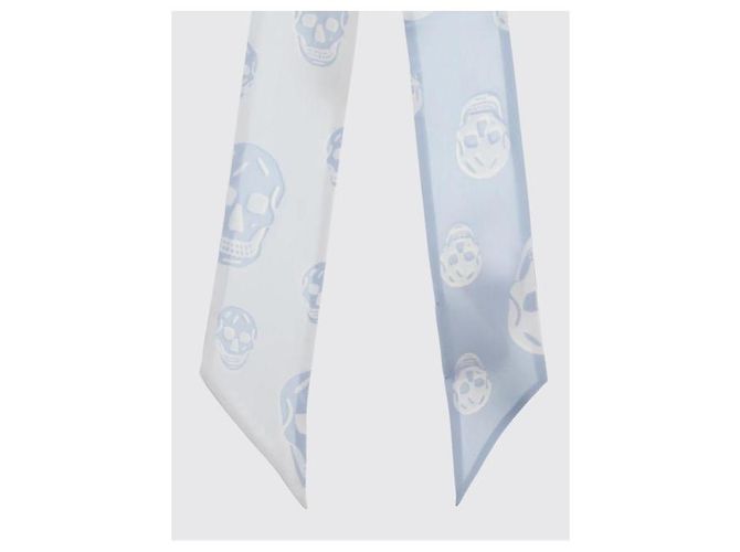 Alexander Mcqueen Ribbon Skull Schal Blau - Ansicht 5