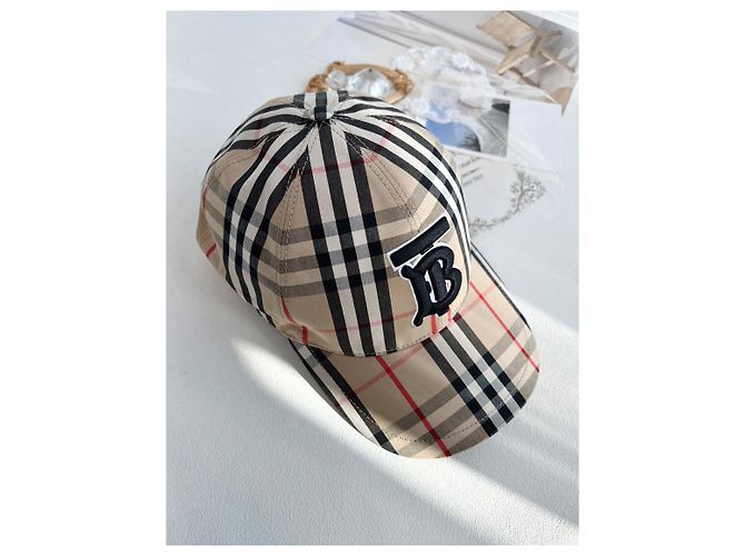 Burberry TB Vintage Check Baseball Cap Beige Braun - Ansicht 14