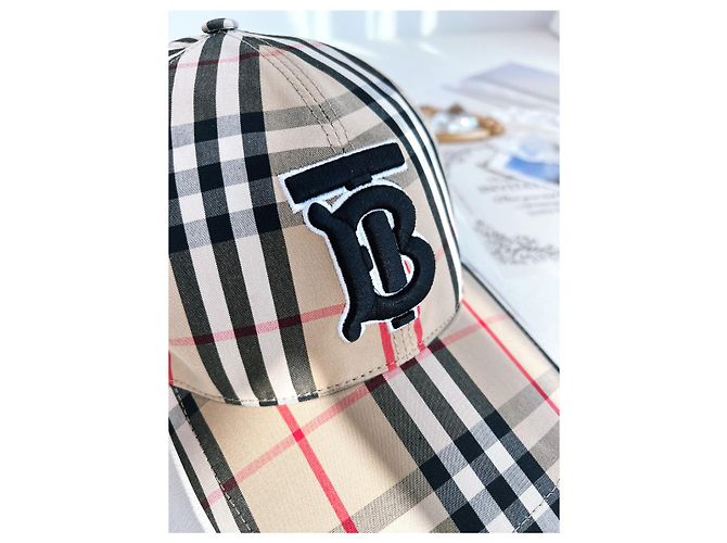 Burberry TB Vintage Check Baseball Cap Beige Braun - Ansicht 8
