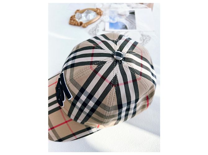 Burberry TB Vintage Check Baseball Cap Beige Braun - Ansicht 9