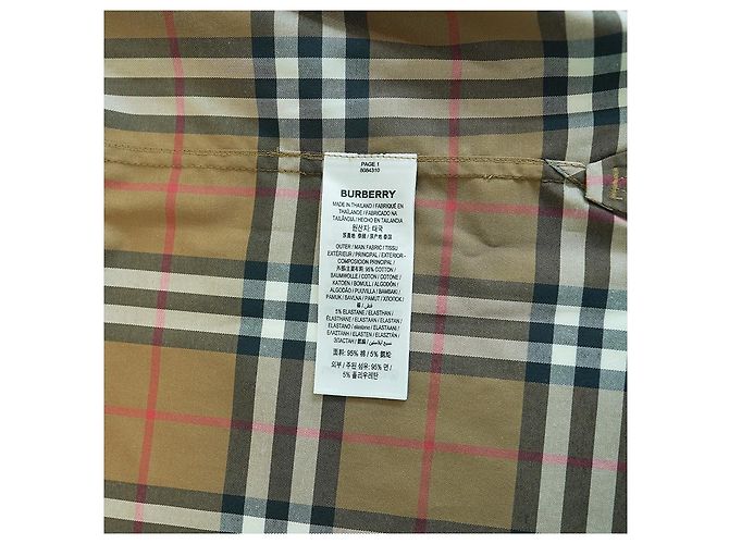 Burberry Camisa de manga larga para mujer en algodón camel a cuadros - Ropa de lujo Castaño - vista 14