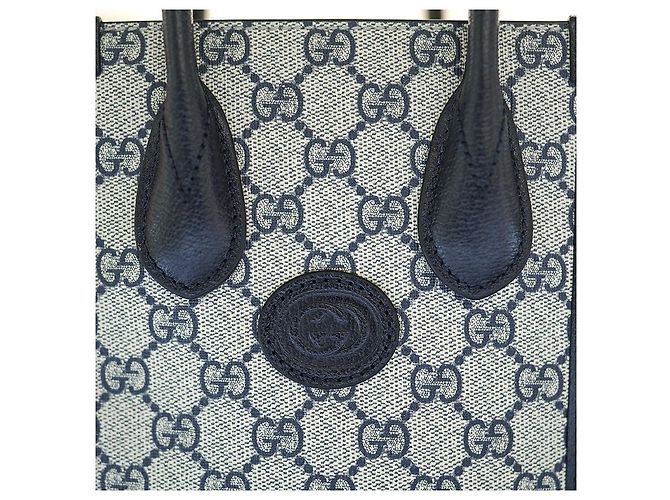 Gucci Borsa mini tote da donna in tela rivestita blu navy - vista 16