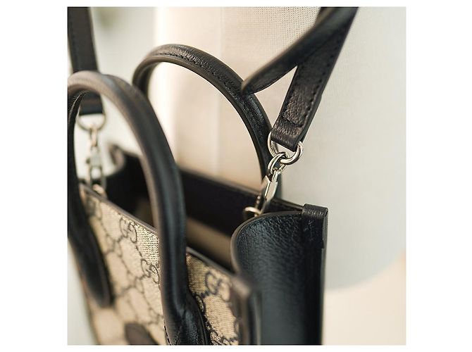 Gucci Borsa mini tote da donna in tela rivestita blu navy - vista 6