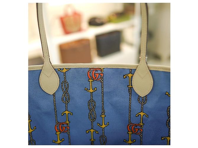 Gucci Borsa tote in tessuto rosa beige grande Marrone - vista 17