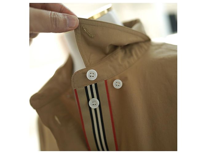 Burberry ABITO BICOLOR SOFFICE CAMMELLO GIOVANNA STP Marrone - vista 11