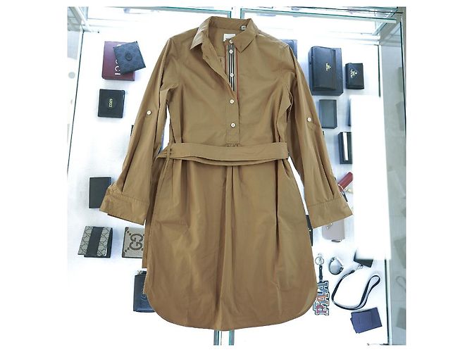Burberry ABITO BICOLOR SOFFICE CAMMELLO GIOVANNA STP Marrone - vista 17
