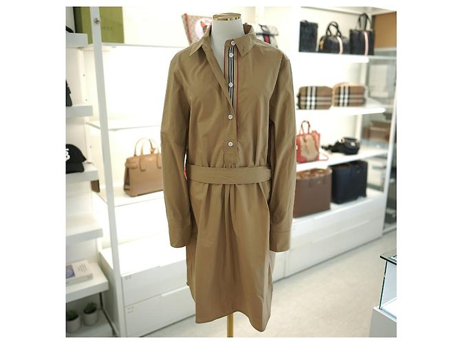 Burberry ABITO BICOLOR SOFFICE CAMMELLO GIOVANNA STP Marrone - vista 3