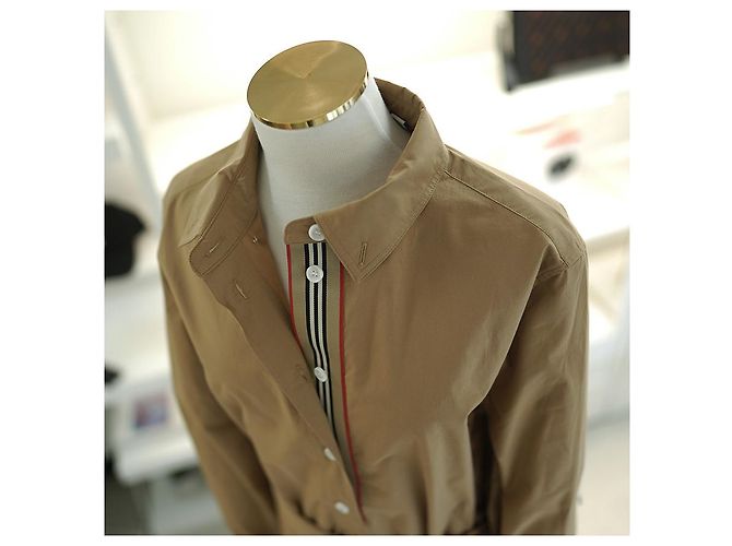 Burberry ABITO BICOLOR SOFFICE CAMMELLO GIOVANNA STP Marrone - vista 5