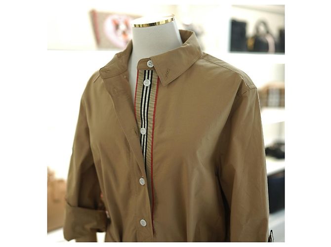 Burberry ABITO BICOLOR SOFFICE CAMMELLO GIOVANNA STP Marrone - vista 7