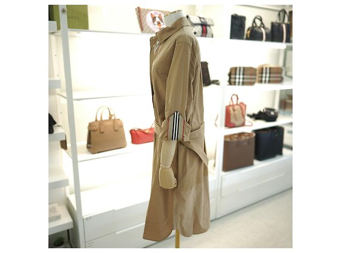 Burberry ABITO BICOLOR SOFFICE CAMMELLO GIOVANNA STP Marrone - vista 8