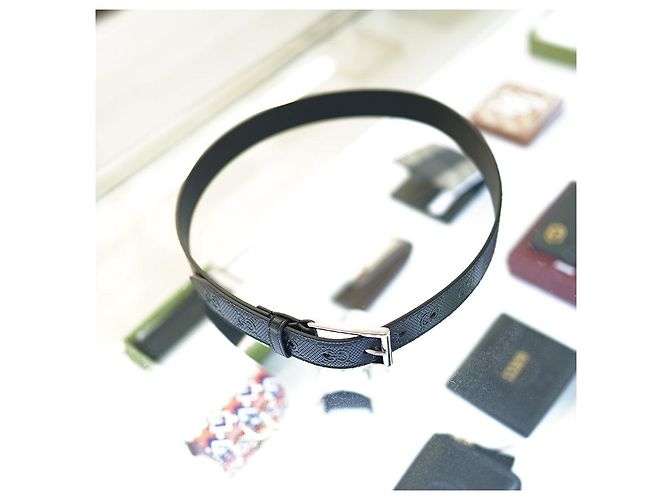 Marmont Gucci Cintura Slim Donna UCGAN in Pelle Nera Nero - vista 13