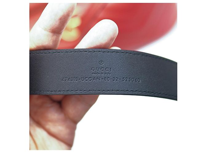 Marmont Gucci Cintura Slim Donna UCGAN in Pelle Nera Nero - vista 18