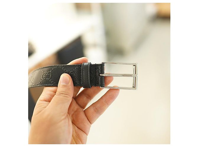 Marmont Gucci Cintura Slim Donna UCGAN in Pelle Nera Nero - vista 19
