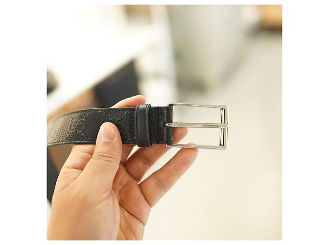 Marmont Gucci Cintura Slim Donna UCGAN in Pelle Nera Nero - vista 7