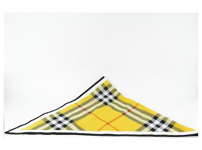 Burberry Cachecol xadrez triangular amarelo em algodão Marrom - vista 12