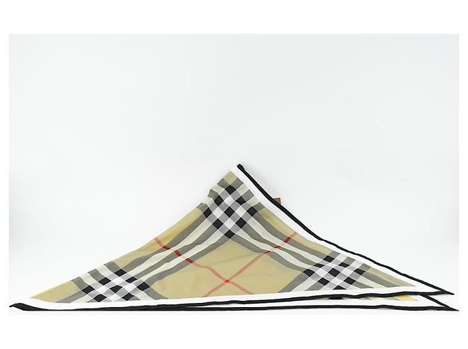 Burberry Cachecol xadrez triangular amarelo em algodão Marrom - vista 13
