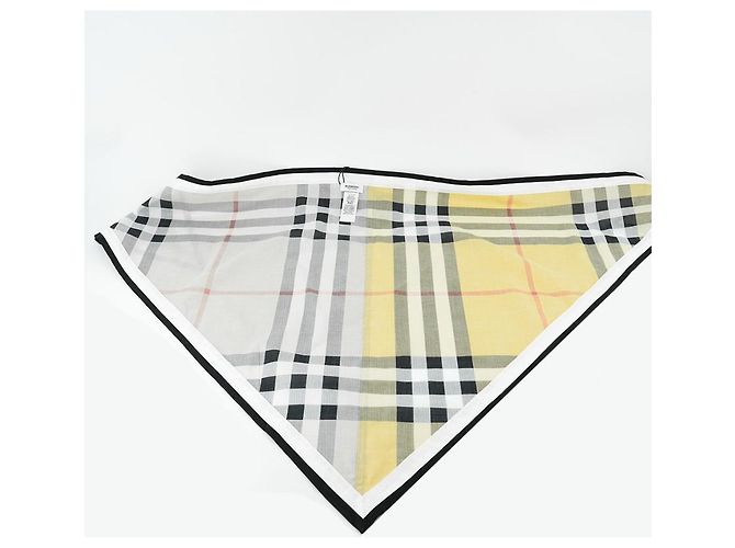 Burberry Cachecol xadrez triangular amarelo em algodão Marrom - vista 16