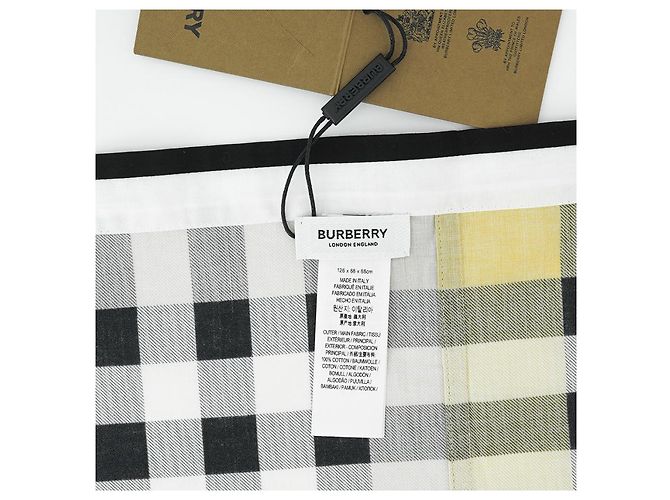 Burberry Cachecol xadrez triangular amarelo em algodão Marrom - vista 17