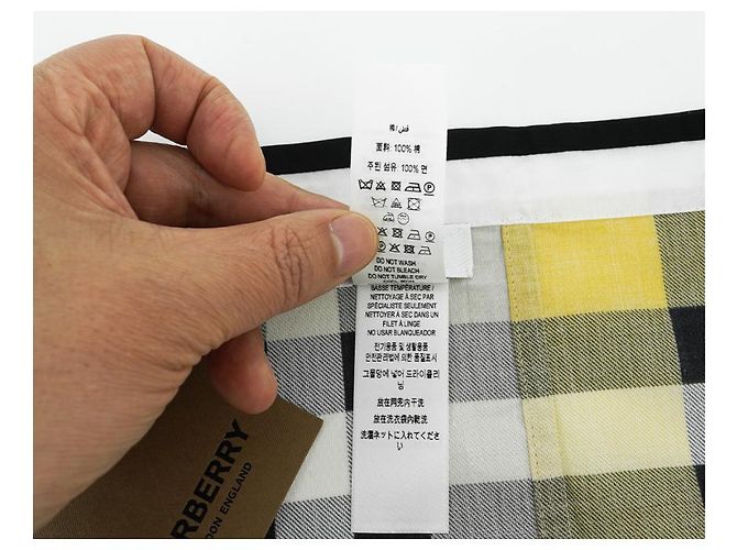 Burberry Cachecol xadrez triangular amarelo em algodão Marrom - vista 18