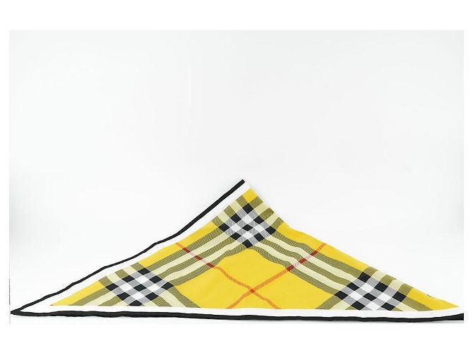 Burberry Cachecol xadrez triangular amarelo em algodão Marrom - vista 4