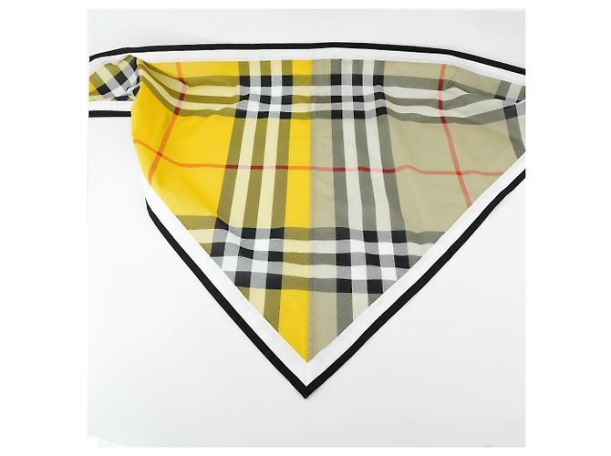 Burberry Cachecol xadrez triangular amarelo em algodão Marrom - vista 5