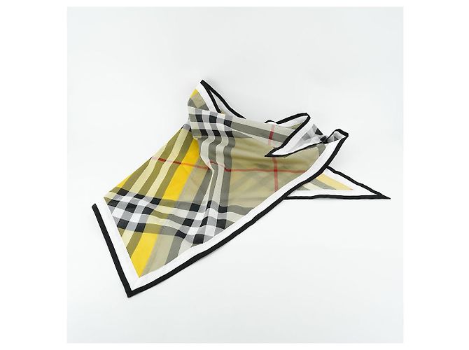 Burberry Cachecol xadrez triangular amarelo em algodão Marrom - vista 6