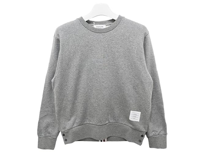 Thom Browne Sweatshirt mit Zentralsstreifen Hellgrau Braun - Ansicht 14