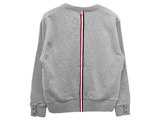 Thom Browne Sweatshirt mit Zentralsstreifen Hellgrau Braun - Ansicht 15
