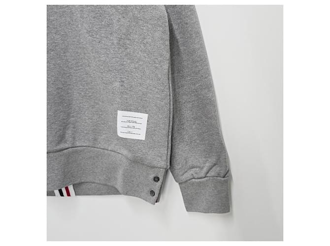 Thom Browne Sweatshirt mit Zentralsstreifen Hellgrau Braun - Ansicht 18