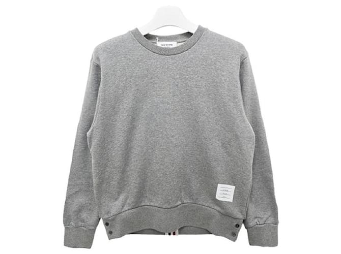 Thom Browne Sweatshirt mit Zentralsstreifen Hellgrau Braun - Ansicht 2