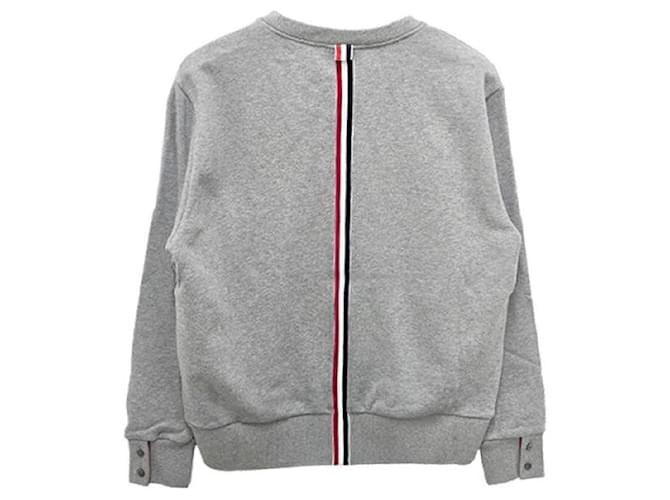 Thom Browne Sweatshirt mit Zentralsstreifen Hellgrau Braun - Ansicht 3