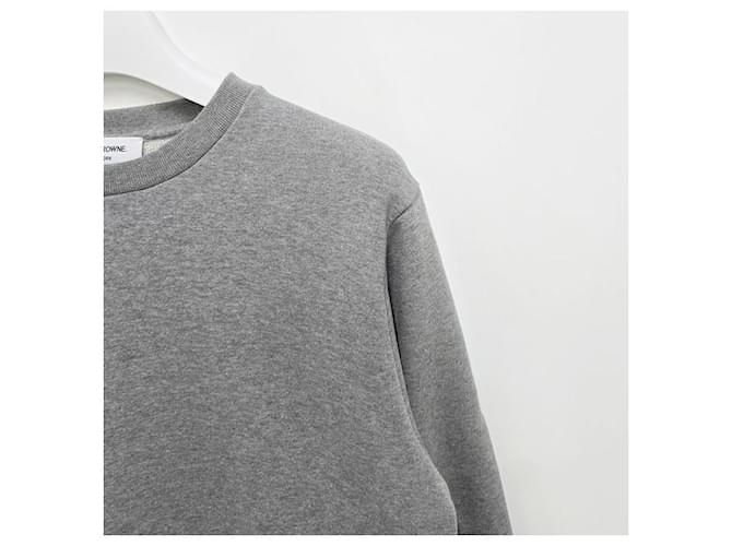 Thom Browne Sweatshirt mit Zentralsstreifen Hellgrau Braun - Ansicht 5