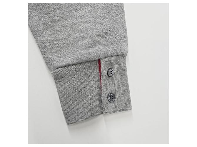 Thom Browne Sweatshirt mit Zentralsstreifen Hellgrau Braun - Ansicht 7