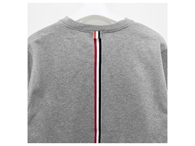 Thom Browne Sweatshirt mit Zentralsstreifen Hellgrau Braun - Ansicht 8