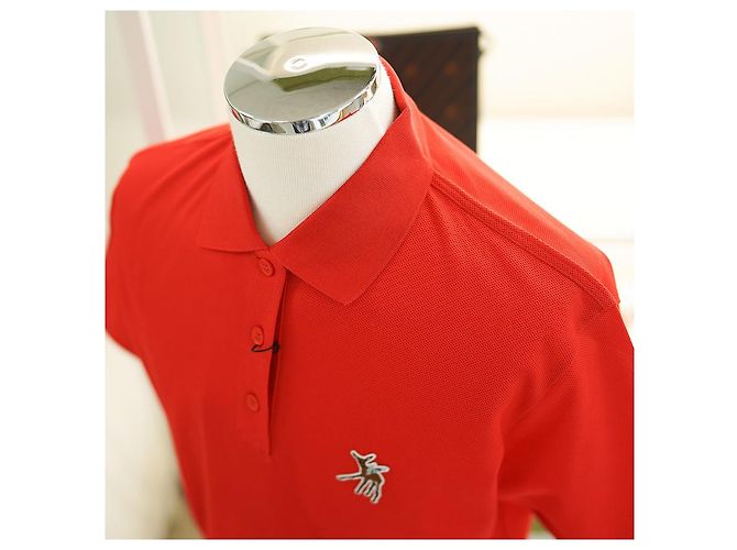 Burberry Camisa de Mujer Copland Rojo Brillante Polo de Algodón Roja - vista 10
