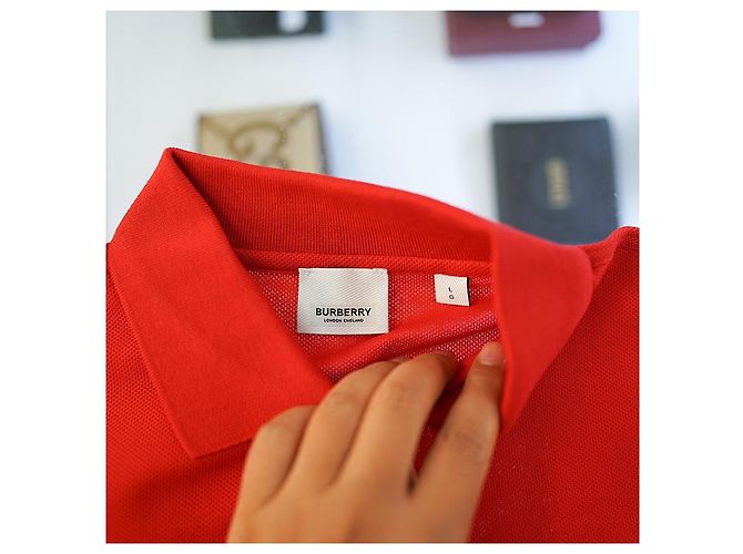 Burberry Camisa de Mujer Copland Rojo Brillante Polo de Algodón Roja - vista 17