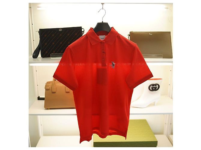 Burberry Camisa de Mujer Copland Rojo Brillante Polo de Algodón Roja - vista 6