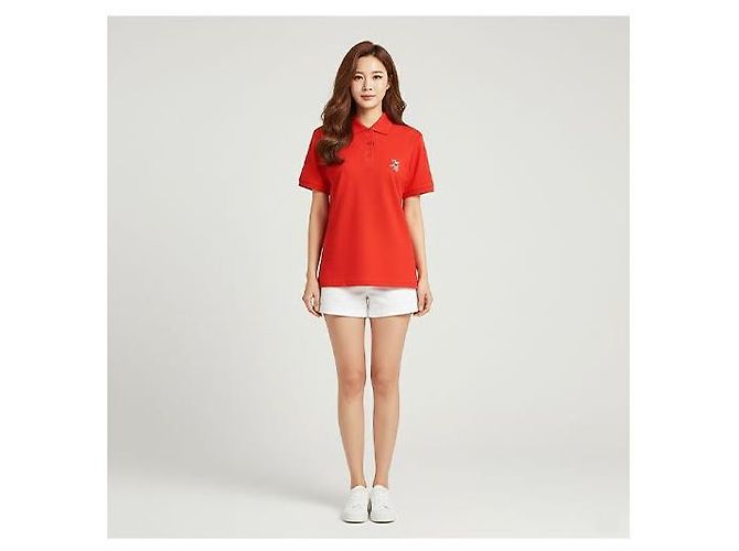 Burberry Camisa de Mujer Copland Rojo Brillante Polo de Algodón Roja - vista 8